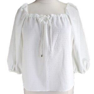 Elizabeth and James New Without Tags Inconspicuous Flaw white Blouse Size Large